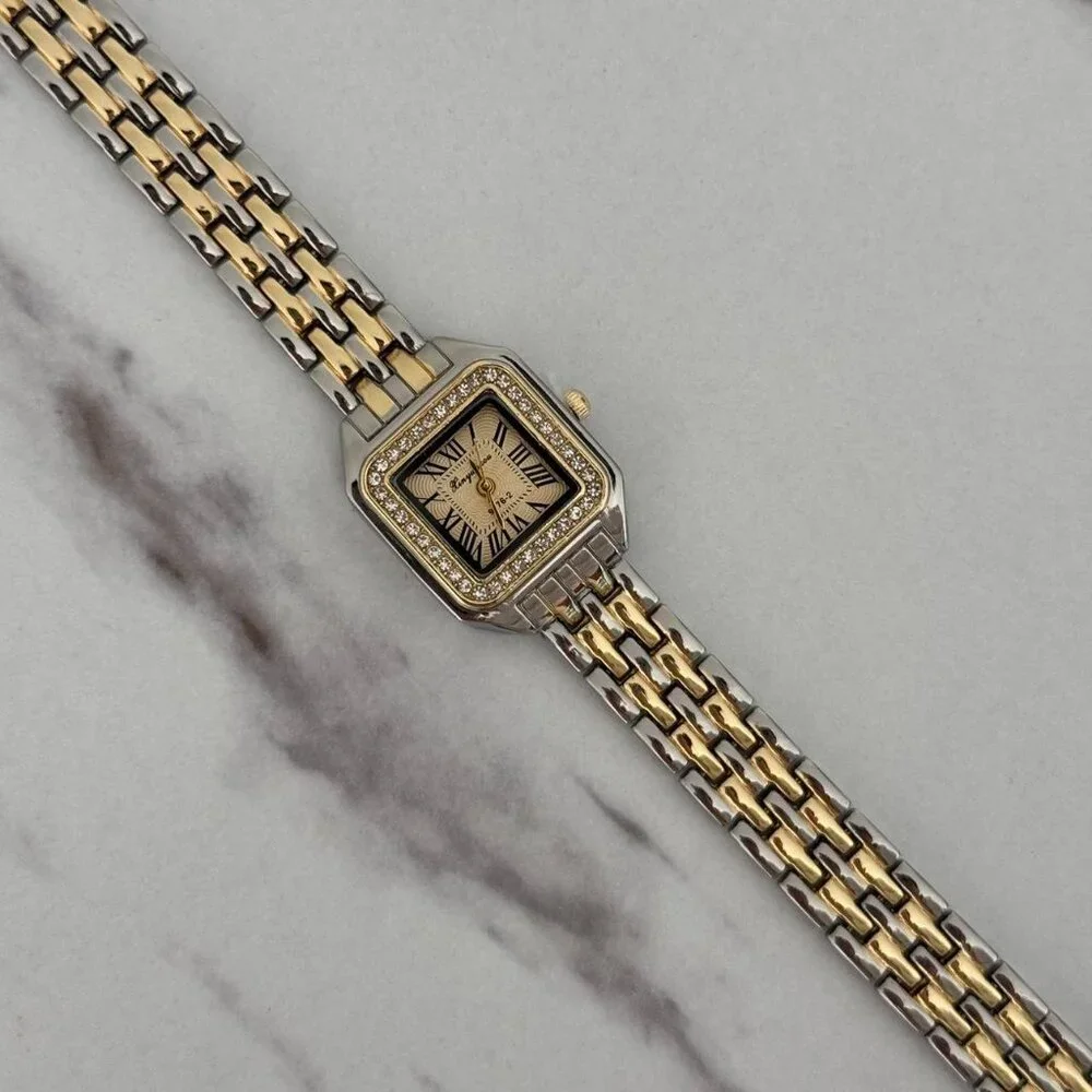 Sku0469 Casual Gold Silver Women Fashion Square Watch Stainless steel + gift bag